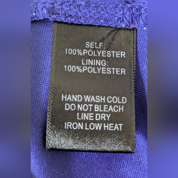 EUC... Lulu's " Shifting Dears" Royal Blue Floral  Chiffon Dress Size L - Picture 5 of 7